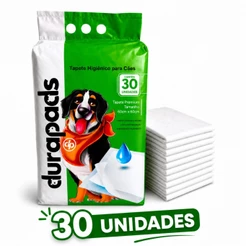 Tapete Higiênico Durapads Premium 30un 60x60cm Barreira Antivazamento e Alta Absorção para Cães