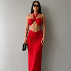 Conjunto feminino verão copped com bojo moda gringa