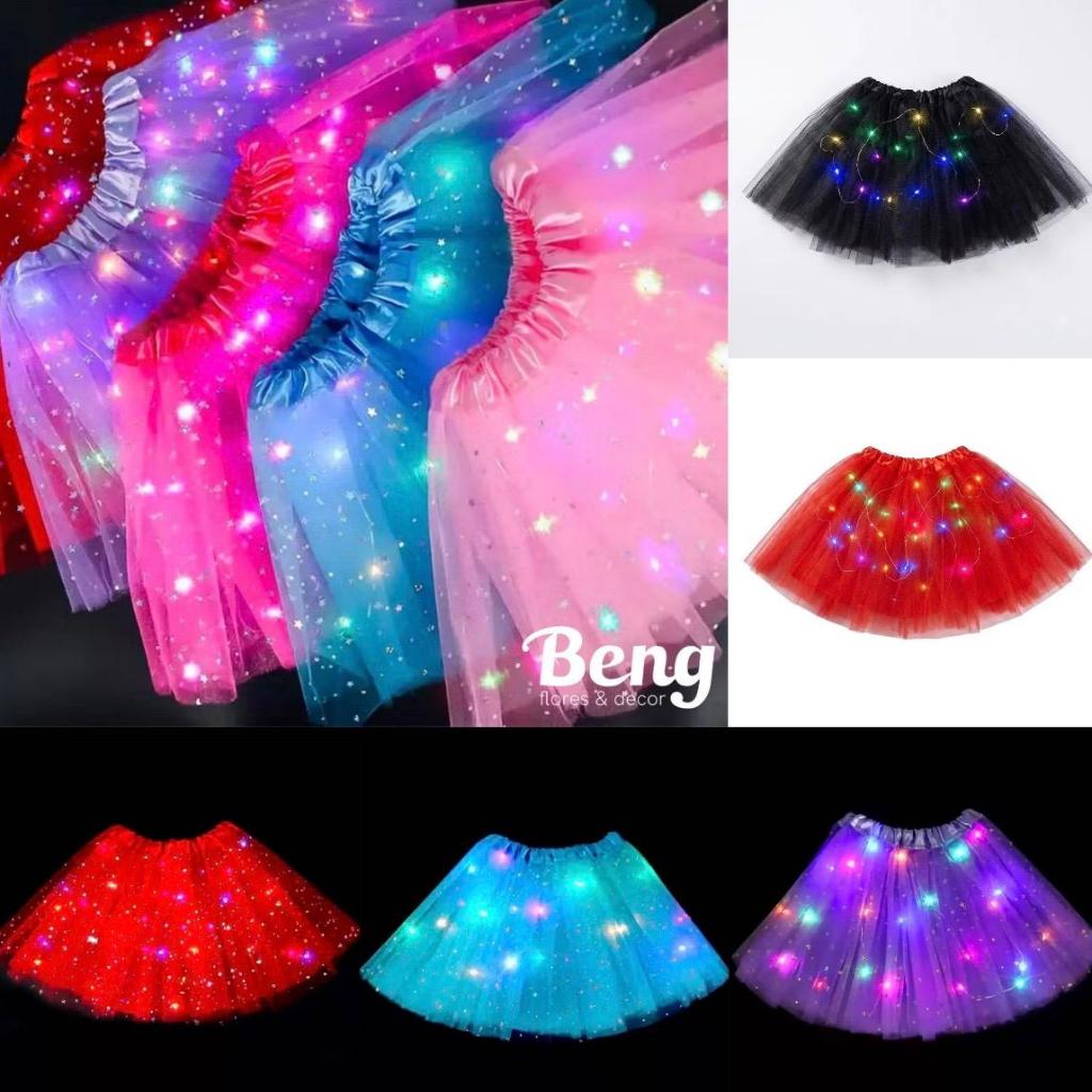 Saia Tutu Tule LED 30cm 40cm Carnaval Festa Fantasia Diversas Cores - SAIALEDLISA SAIALEDEST