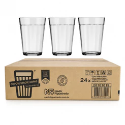 Kit 12 24 Copos Americanos de Vidro 190 ml Nadir Copo de Cerveja Café Bar Festa Atacado Revenda