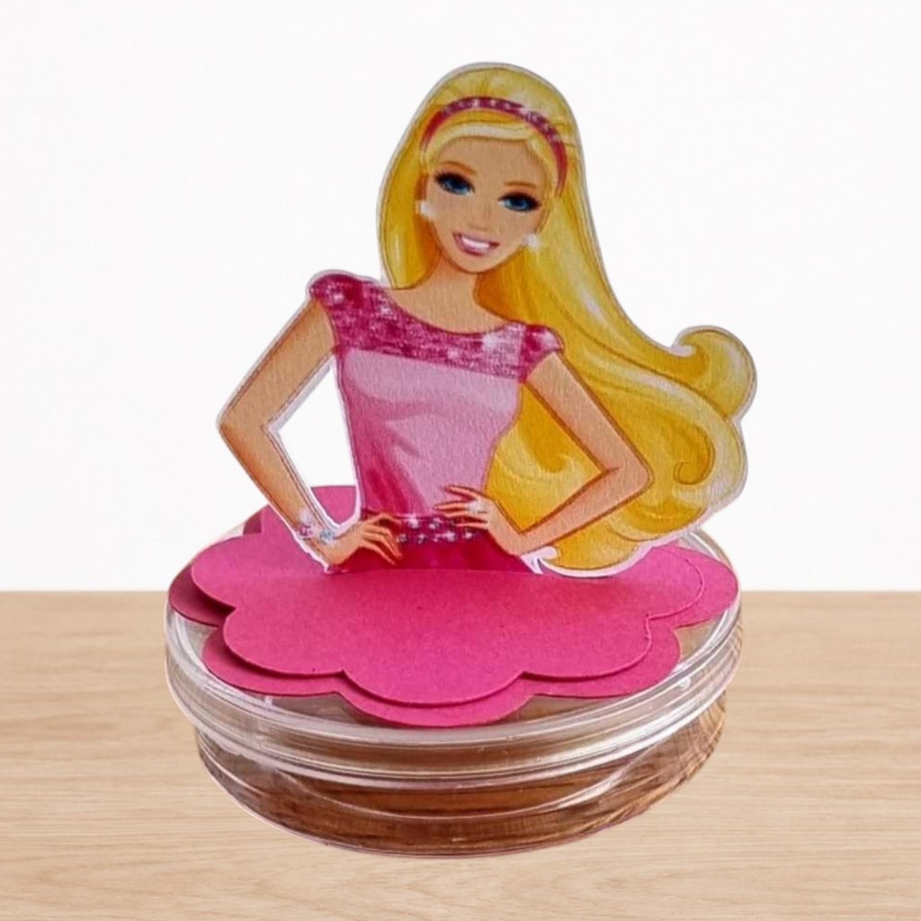 Aplique Escalope Barbie  Lembrancinha Festa infantil Aniversário Personalizado