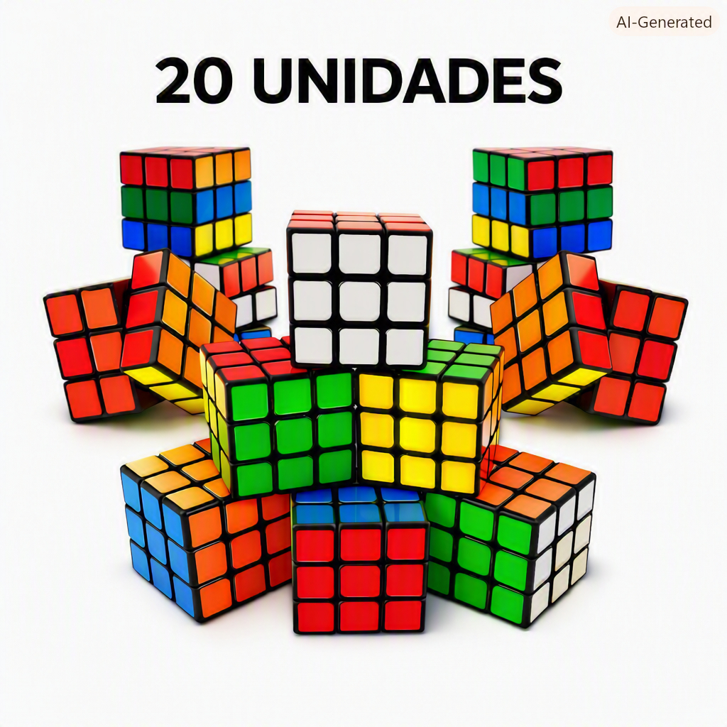 Kit Cubo Mágico Simples 5 x 5 x5 cm  Brinquedo  20 unidades exercite seu cérebro
