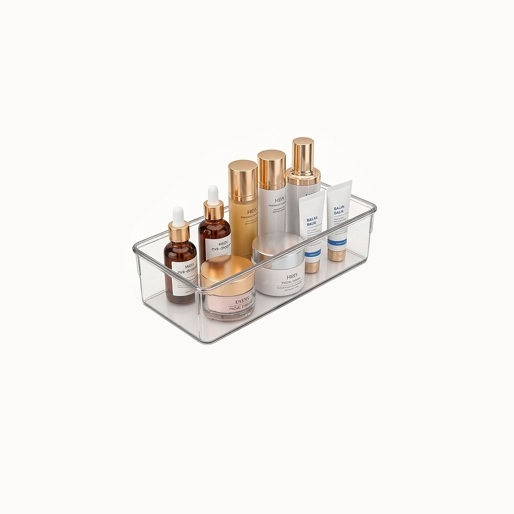 Organizador Modulare Acrílico Cristal Empilhável Multiuso para Gavetas Geladeira Maquiagem Cozinha Banheiro