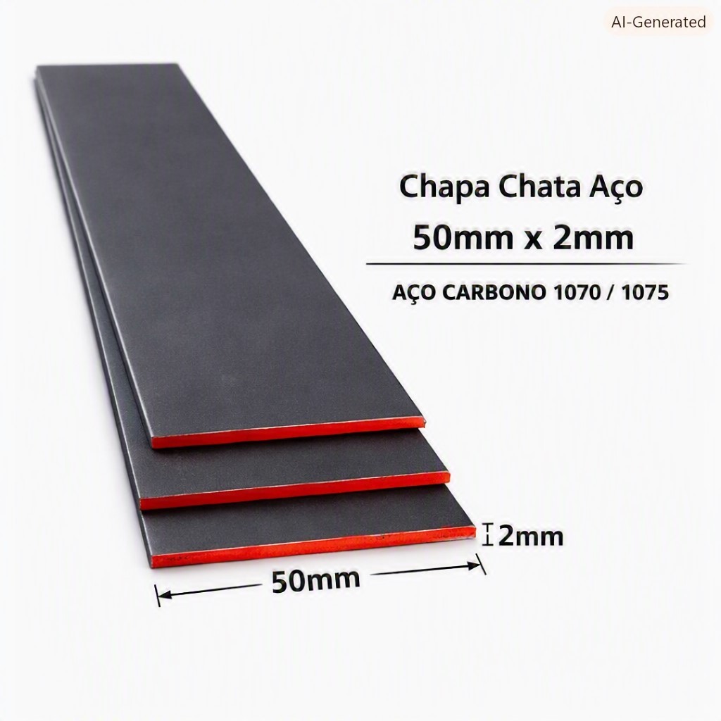 Aço 1070/1075 Cutelaria 50mm X 2mm - CORTADO NA MEDIDA