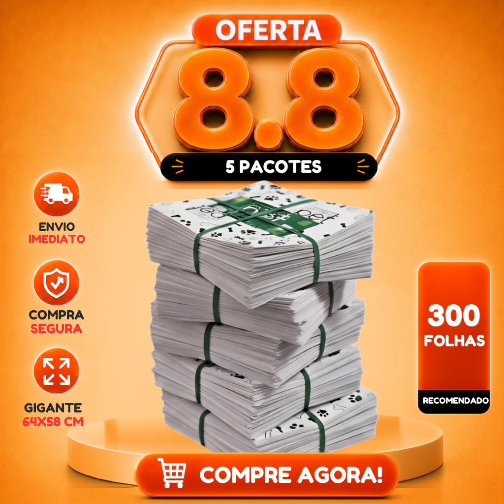 Kit Jornal tapete Higiênico Grande 1/3/5 pacotes grandes 300 folhas Biodegradável Atóxico Não Vaza