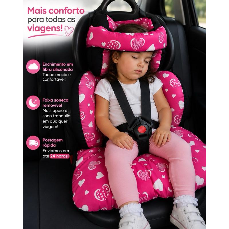 Imagem capa para cadeirinha de carro almofadada universal para cadeirinhas de 18 a 36 kg