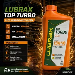 Óleo Motor Diesel 15w40 Lubrax Top Turbo 1litro