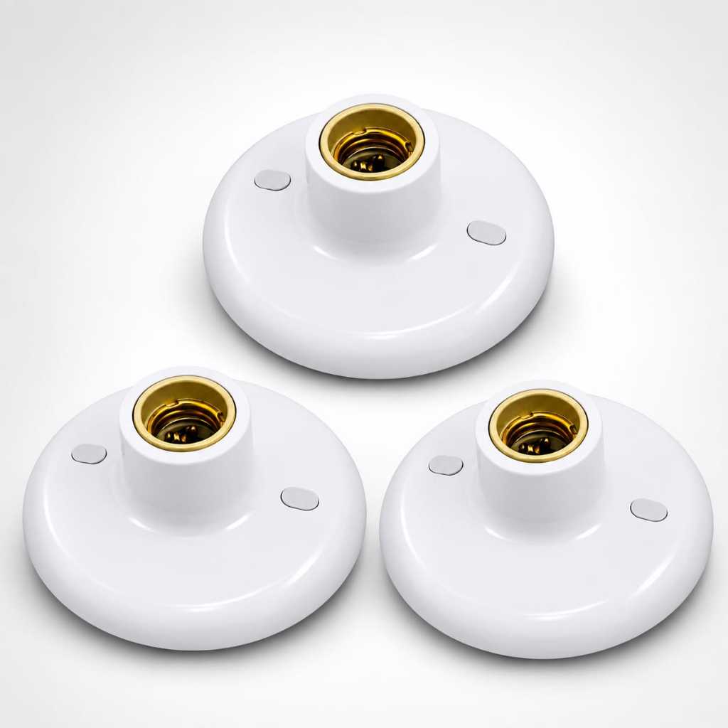 Kit Plafon Luminária Redondo Soquete E27 Plafonier Bivolt Bocal de Teto 3 e 5 und — imagem 2 de 2