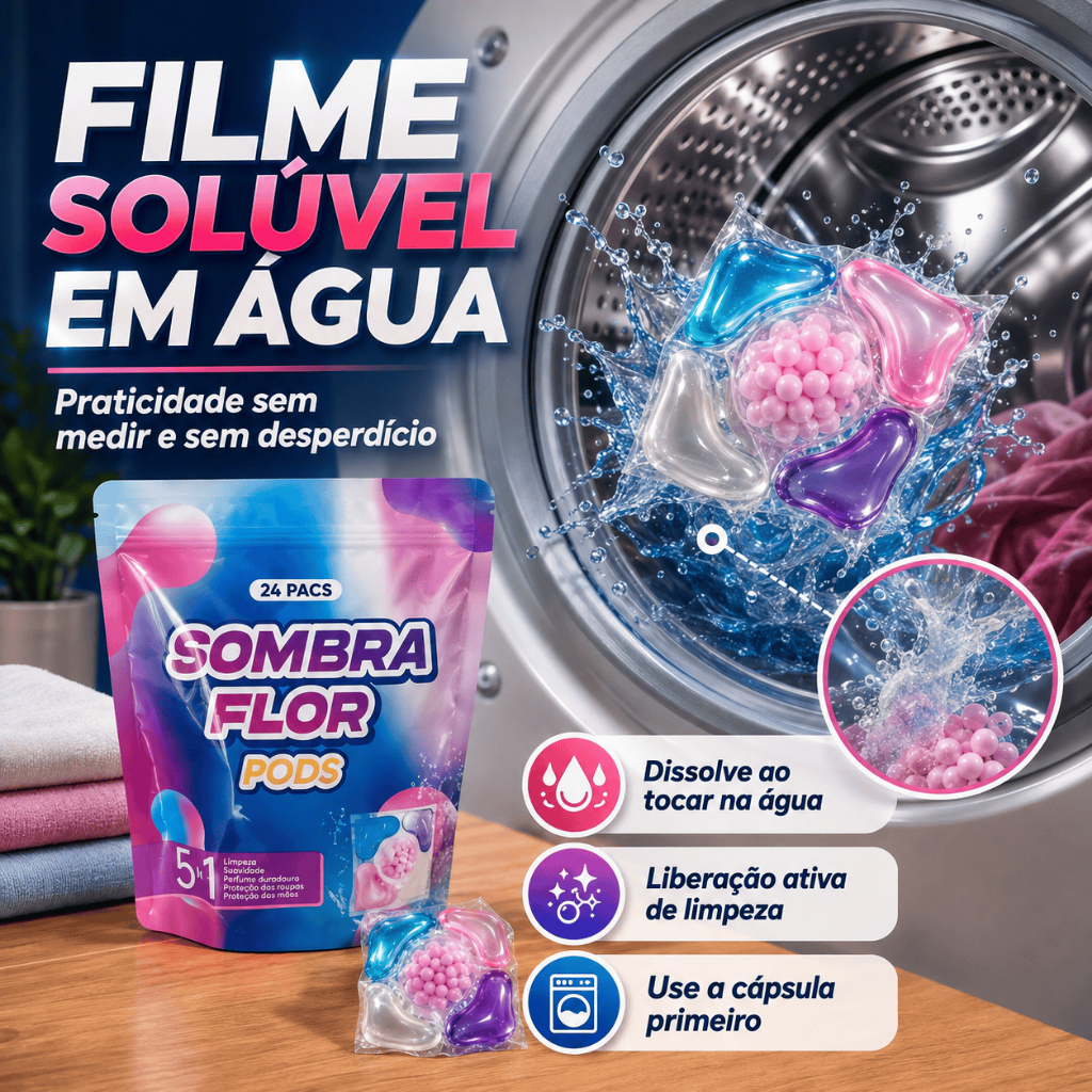 Lava Roupas em Cápsulas Detergente 5 em 1 para Máquina de Lavar Limpeza Profunda Perfume Duradouro