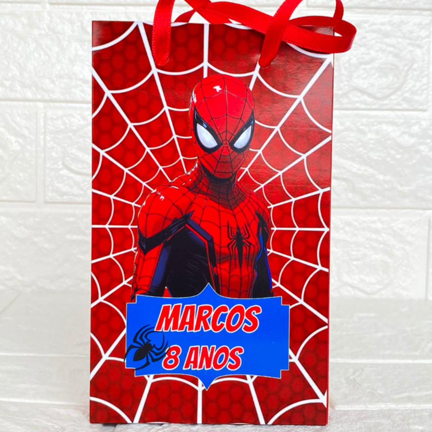 Sacolinha Personalizada Homem Aranha Lembrancinha de festa surpresa infantil kit 10 a 40 unidades