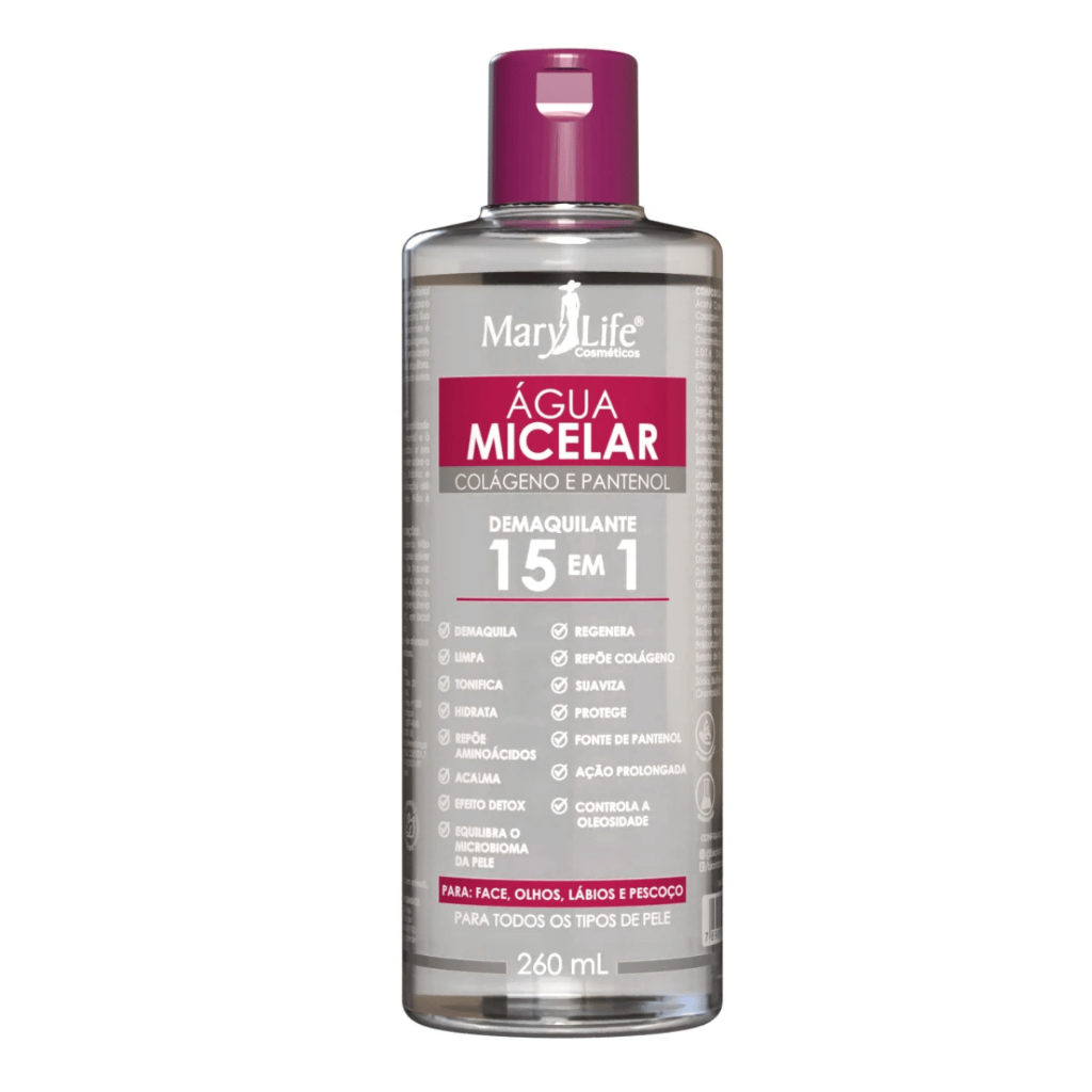 Água Micelar Demaquilante Colágeno e Pantenol 260ml