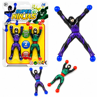 Uni Boneco Ninja Gruda Parede Homem Geleca Cartela