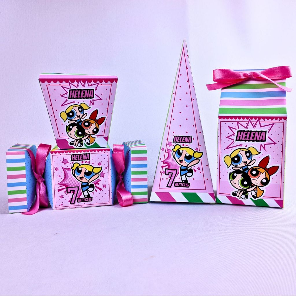 Kit 10 a 50 Caixinhas Personalizadas Lembrancinhas As Meninas Super Poderosas 2 Para Festa Aniversario Festinha