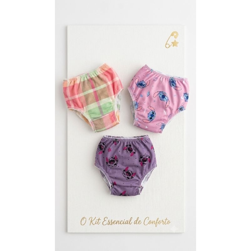 calcinha infantil feminina  verão bebê crianças  estampada  desfralde foro duplo no fundo confortáveis kit 10 peças