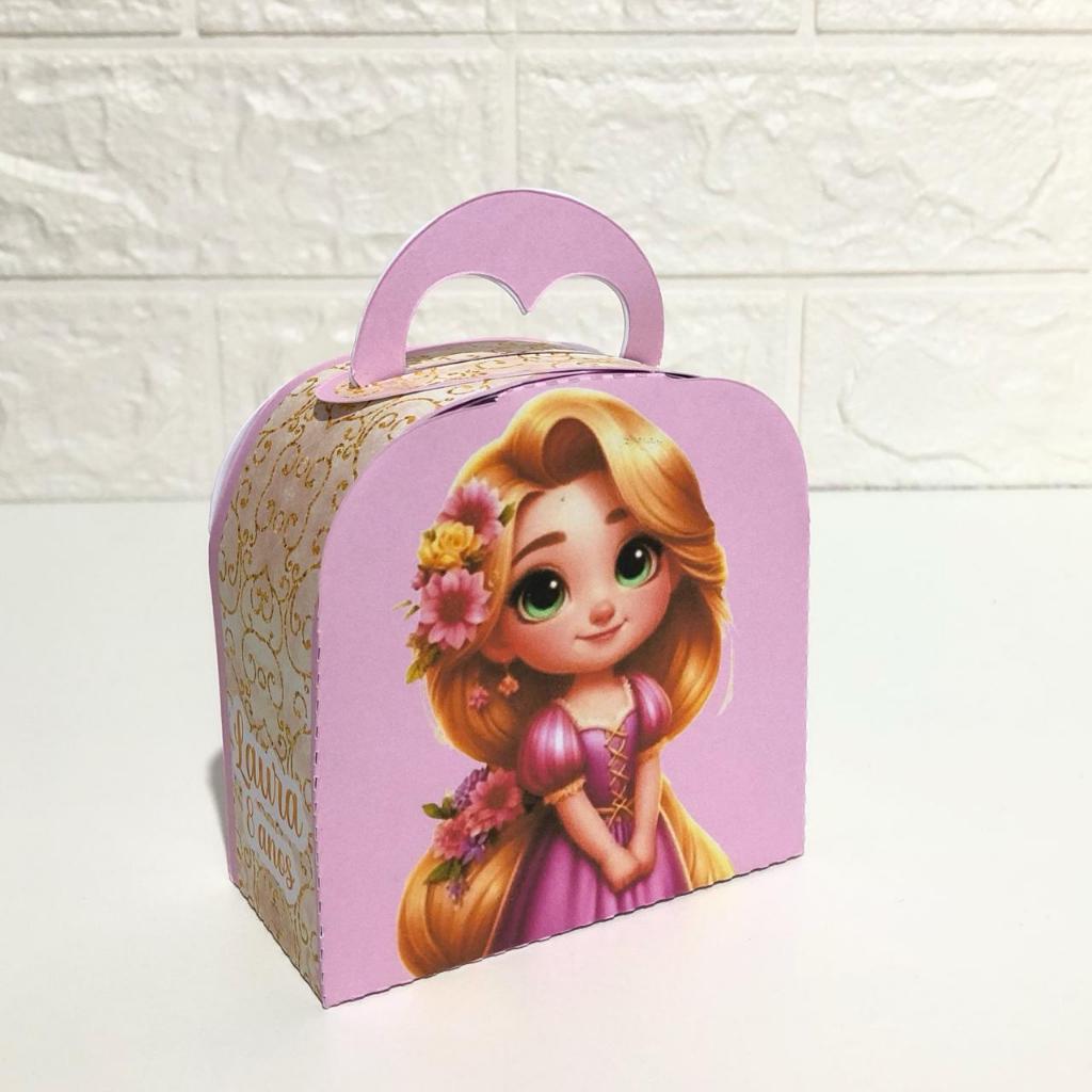 Caixa Maletinha Personalizada Lembrancinha Princesas Disney Rapunzel Enrolados Cute