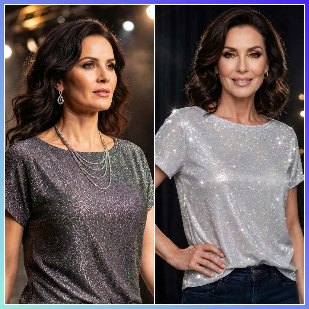 Blusa Feminina Brilho Blusinha Brilhosa Luxo Festa Glamour Class
