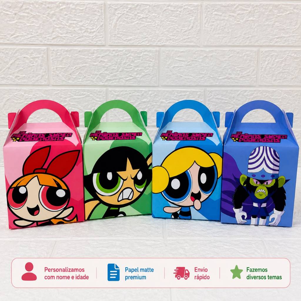 Kit Maletinha Meninas Superpoderosas Lembrancinha Festa Personalizada Nome Idade