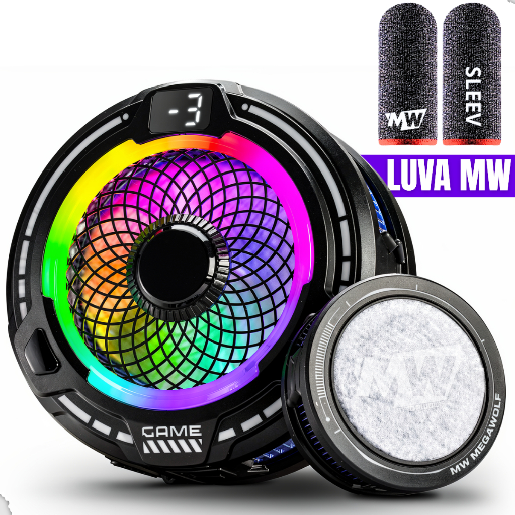 Cooler celular Magnetico Gamer RGB + Luvinha dedo MW Resfriador Mobile para jogos Free fire Pubg