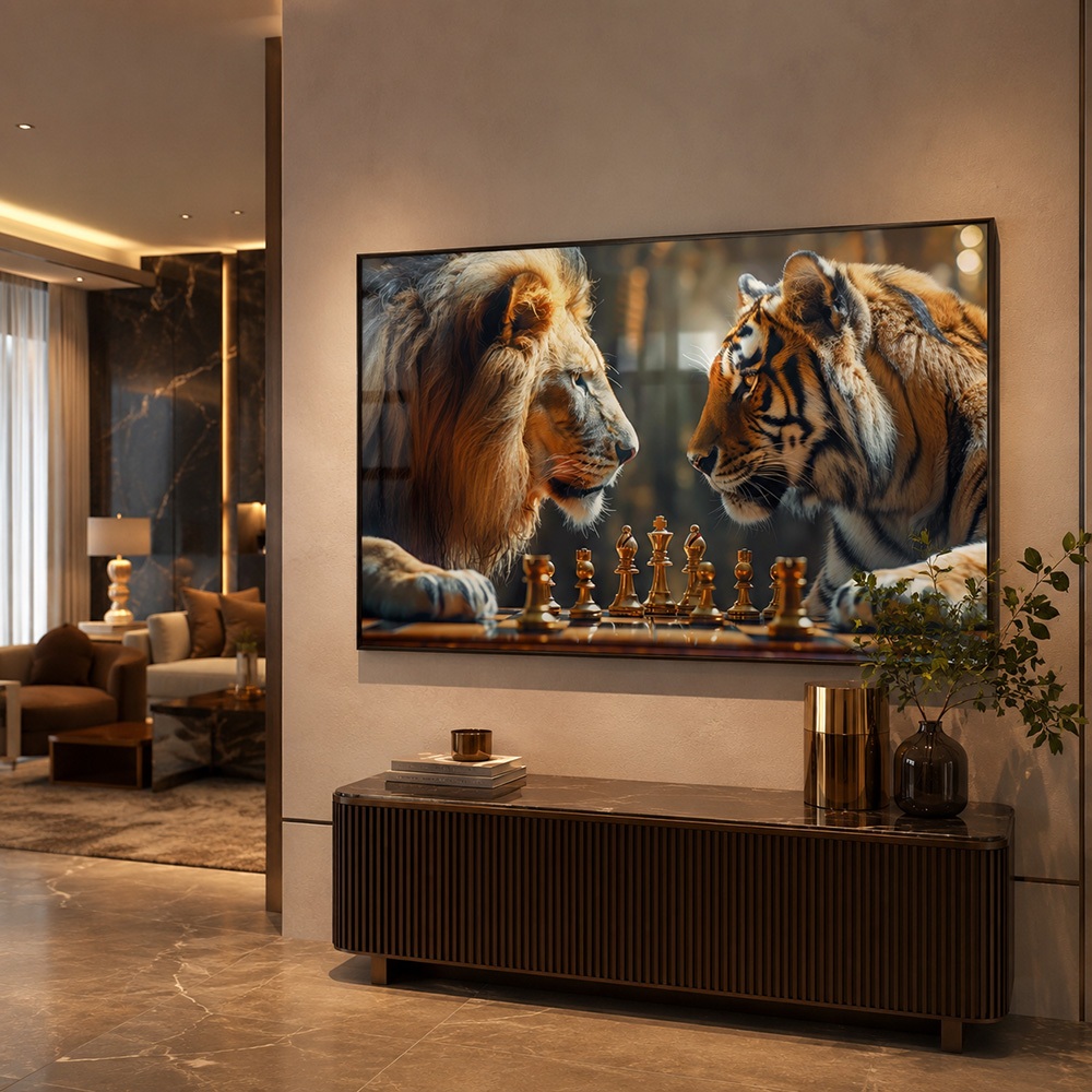 Quadro Decorativo Xadrez Selvagem Moldura 50x75 ou 60x90