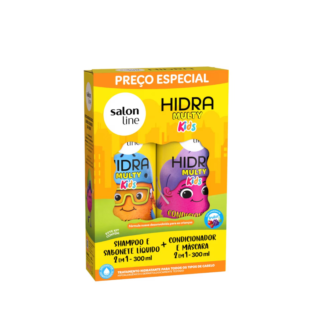 Kit Shampoo + Condicionador Hidra Multy Kids Salon Line 300ml