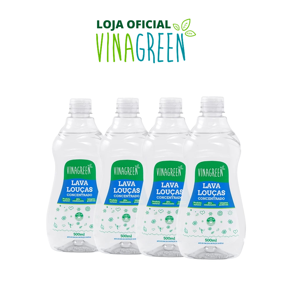 Kit 4 Unidades de Detergente Concentrado Vinagreen