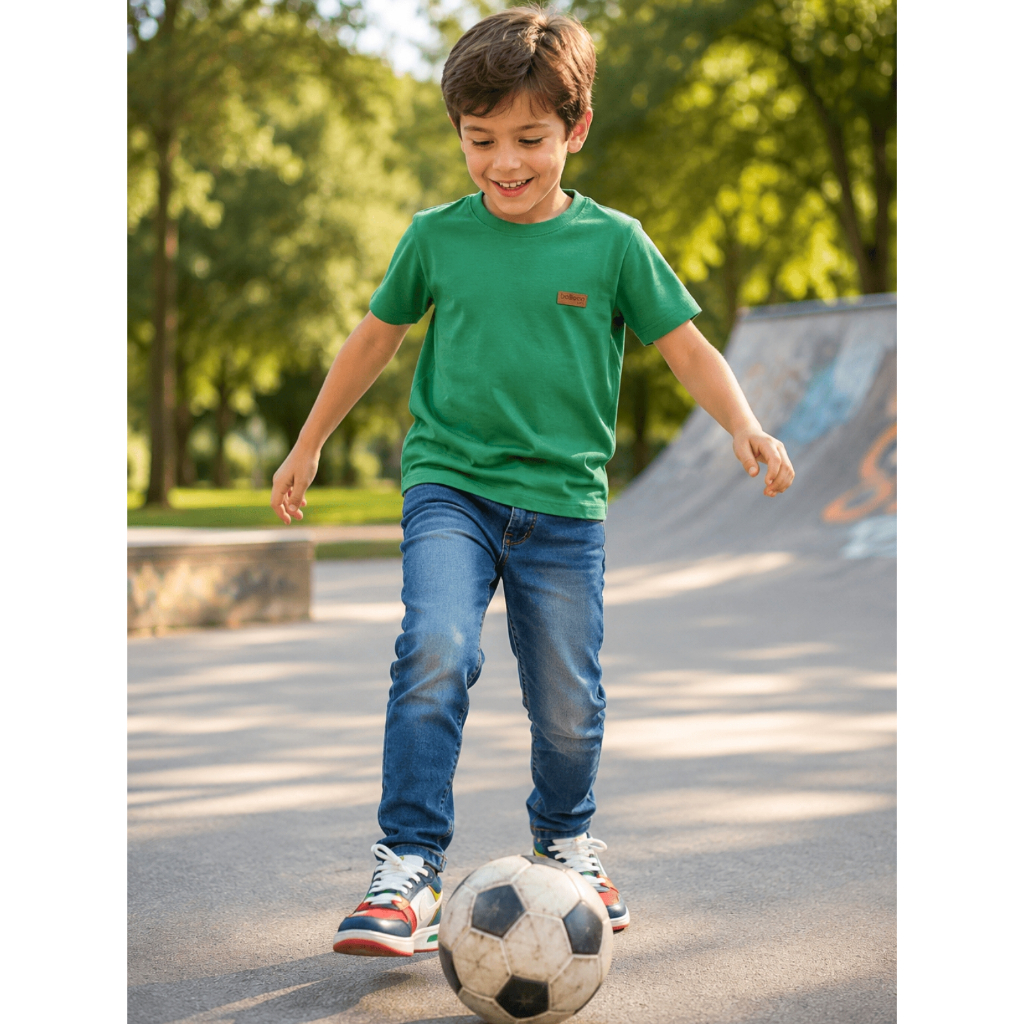 Kit 2 Camisetas Básicas Menino Sortidas Lisas Verão Infantil Manga Curta · foto 2