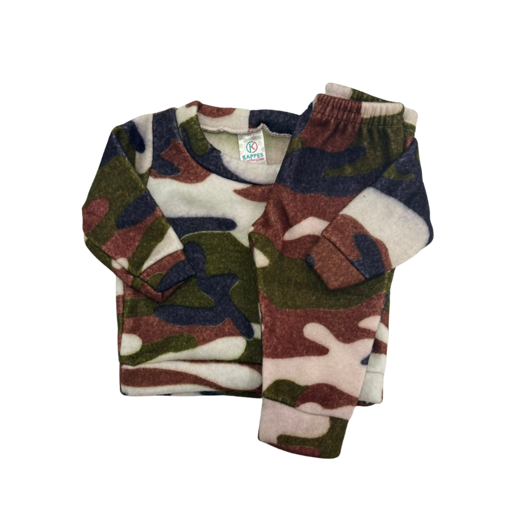 Conjunto Infantil Soft Camuflado Unissex Quentinho e Confortável Tamanhos P, M e G