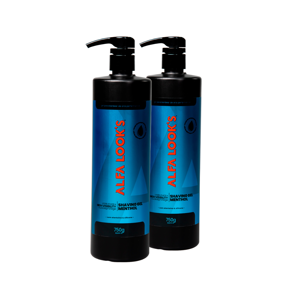 SHAVING GEL MENTHOL 750G ALFA LOOK'S - 2 UNIDADES