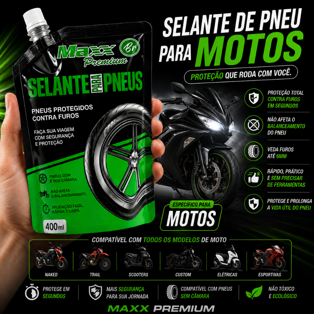 Vacina pneu para moto elétricas Scooter e todos modelos de moto pneu com ou sem câmara Premium
