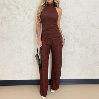 Conjunto Feminino Gola Alta em Malha Importada Premium – Elegante e Confortável