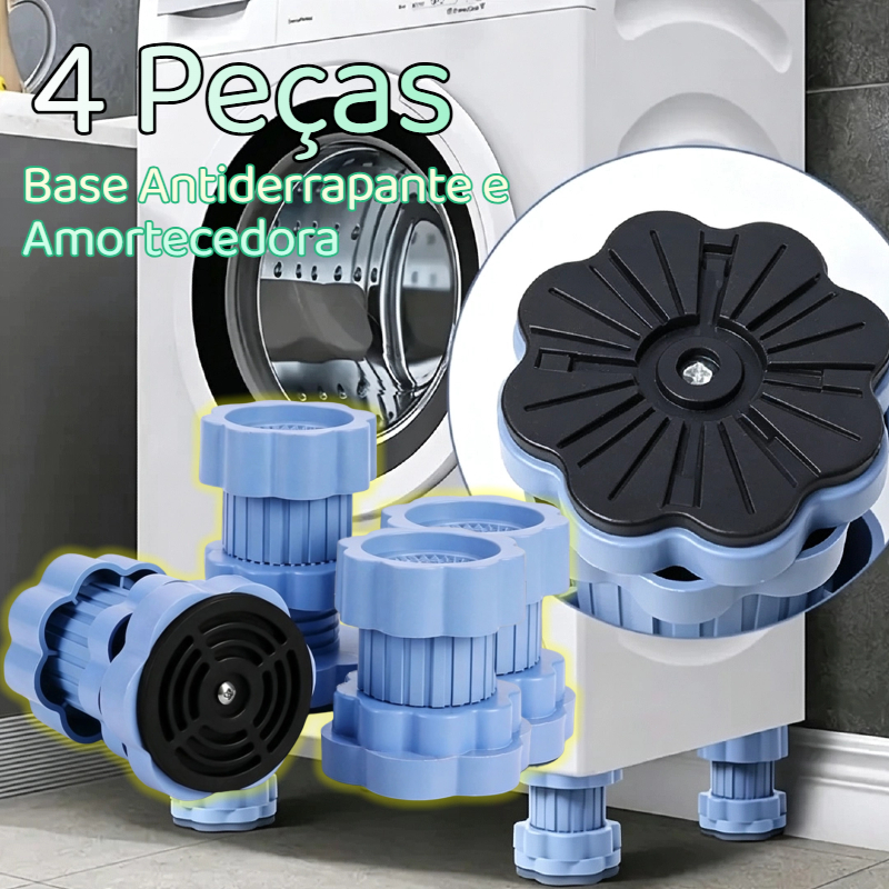 4 Peças Pés Ajustáveis Anti Vibração Antiderrapante para Máquina de Lavar Geladeira Eletrodomésticos