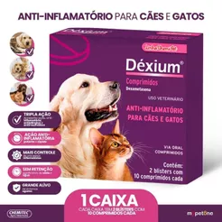 Déxium Dexametasona Chemitec Cães e Gatos - 20 Comprimidos