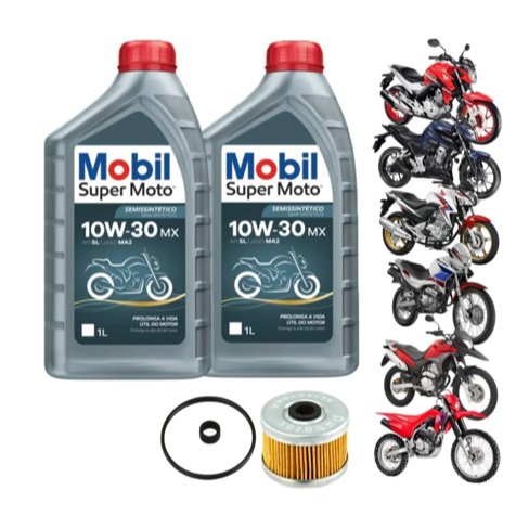 Kit Óleo Mobil 10W30 MX + Filtro MANN ou STARKE – CB 250 Twister / CB 300 / XRE 300