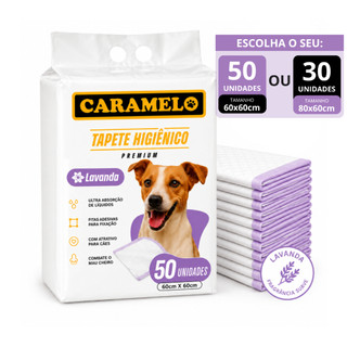 Tapete Higiênico Caramelo Lavanda Antiodor Antivazamento - 50 Unidades (60x60) Ou 30 Unid…