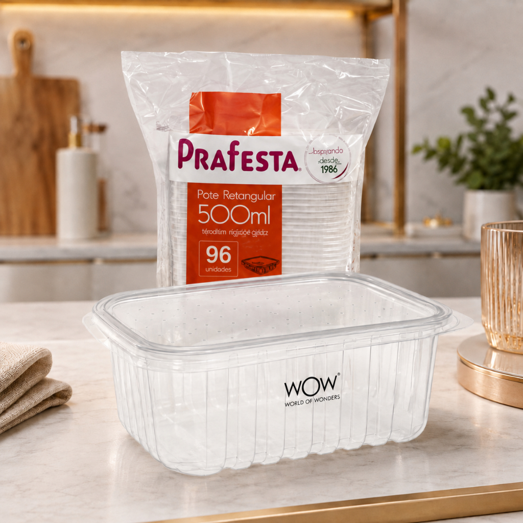 Kit 96 Pote Descartável 500ml Freezer Microondas Marmita