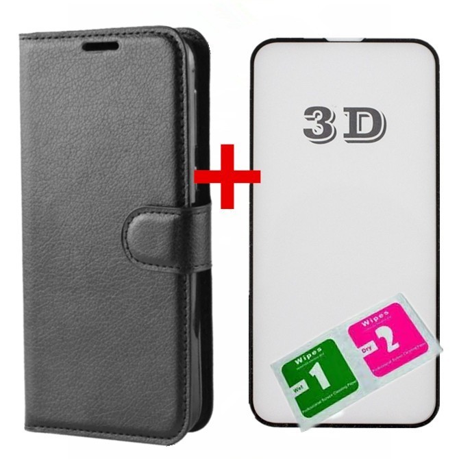 Capa Capinha Carteira Flip Cover + Pelicula 3D Vidro Temperado Para Samsung Galaxy A06/A07/A16/A17/A26/A27/A36/A37/A57
