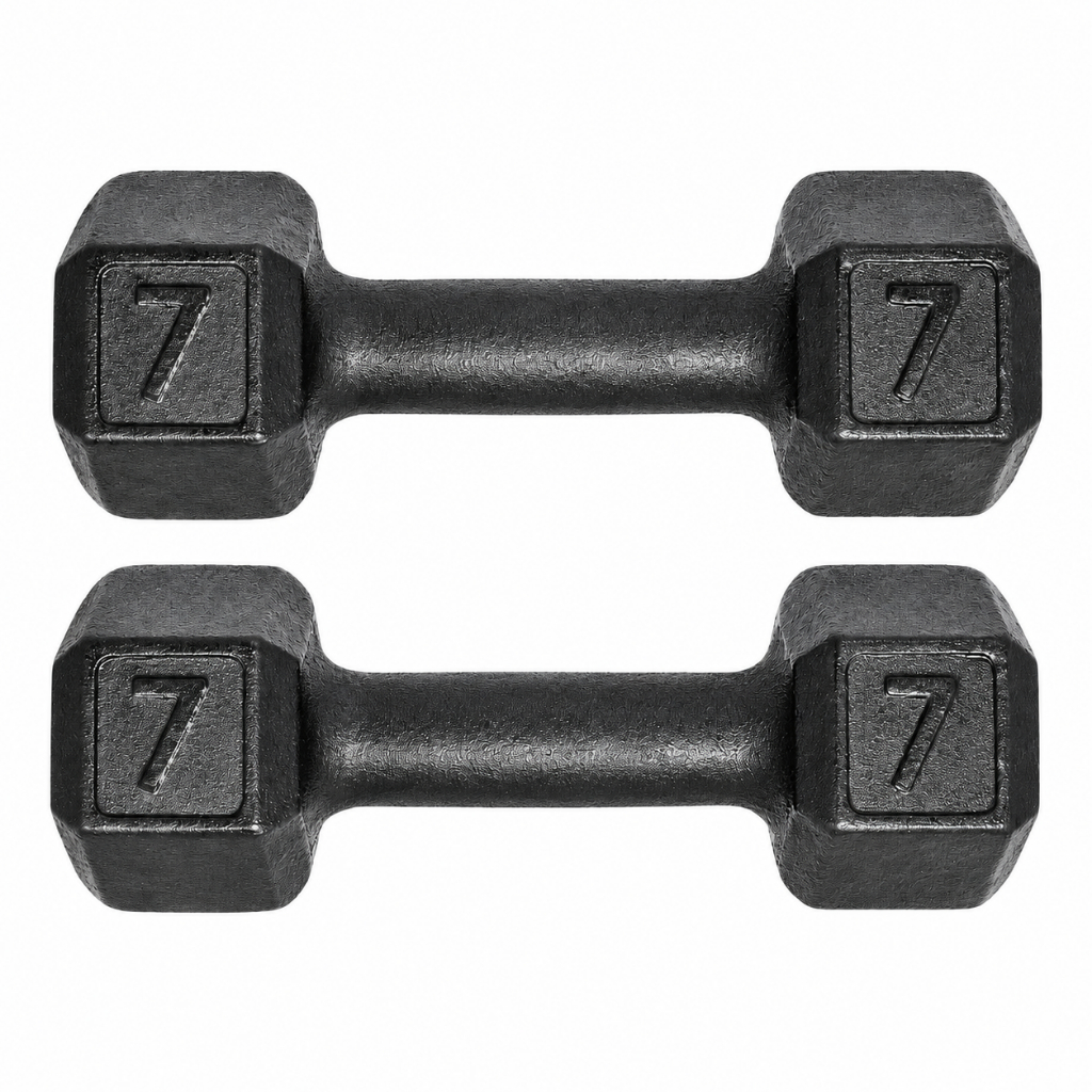 Par Halter Sextavado Pintado 7kg Musculação Academia Cross Treino Funcional Supino Braço