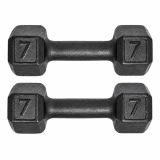 Par Halter Sextavado Pintado 7kg Musculação Academia Cross Treino Funcional Supino Braço