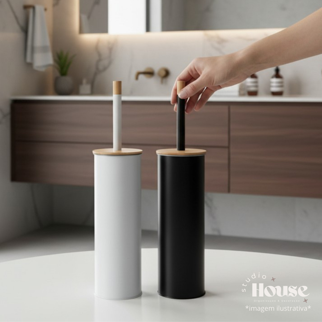 Escova Sanitária com Cabo Inox para Banheiro e Lavabo