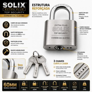 Cadeado Grande Chave Atomica 60mm Proteção Antifuro Para Portão garagem Loja estoque Clinica Loja