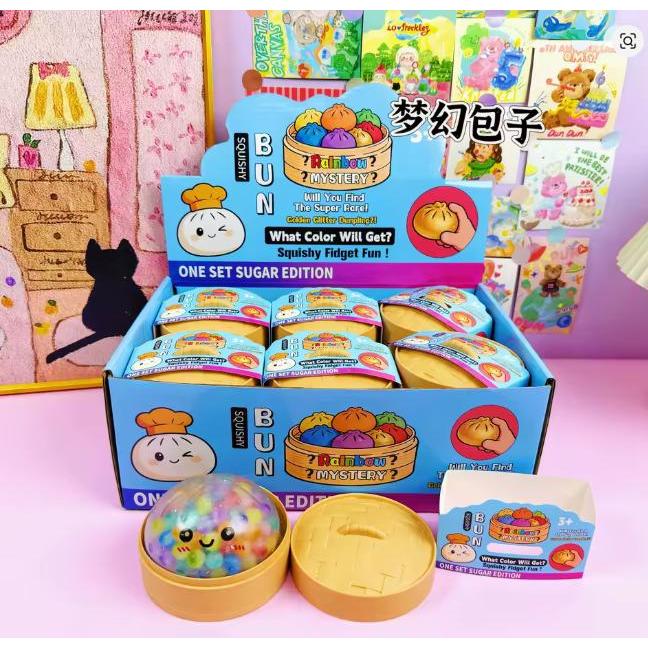 Bolinho Sensorial Surpresa Rainbow Squishy Antiestresse Macio