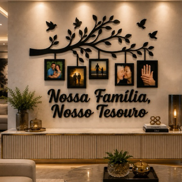 Painel Árvore da Família MDF Decorativo Porta Fotos Nossa Família Nosso Tesouro — imagem 2 de 2