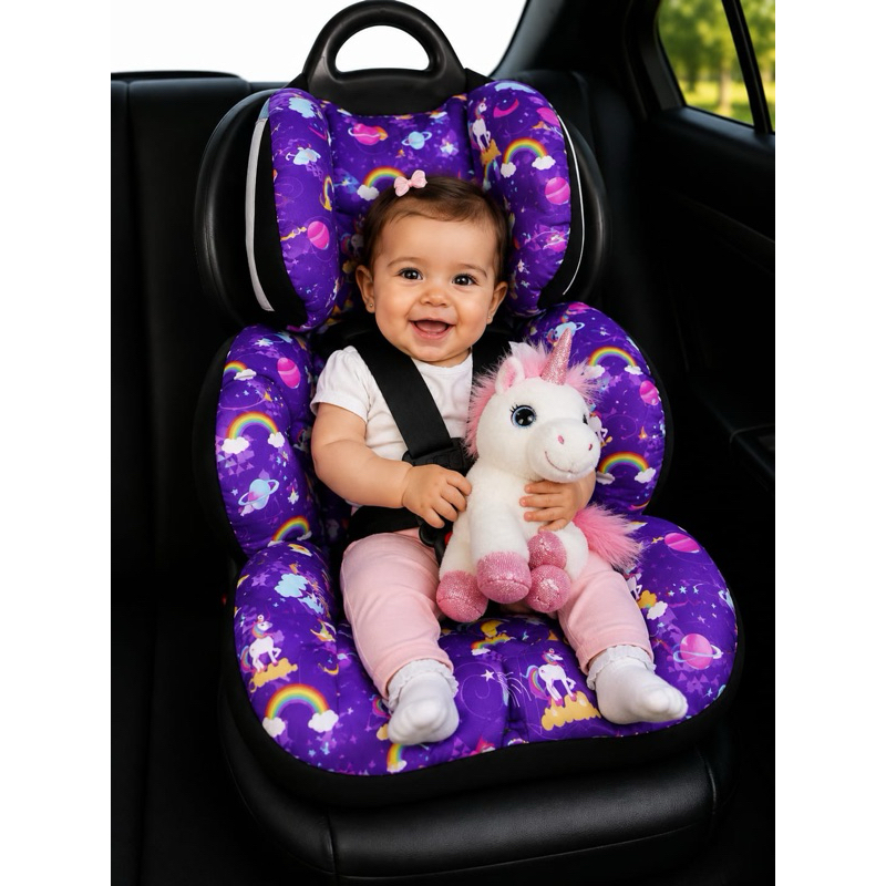 Imagem capa colchonete cadeirinha carro coracao rosa