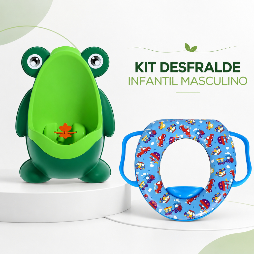 Penico Mictório sapinho + redutor de assento sanitário almofadado desfralde infantil meninos