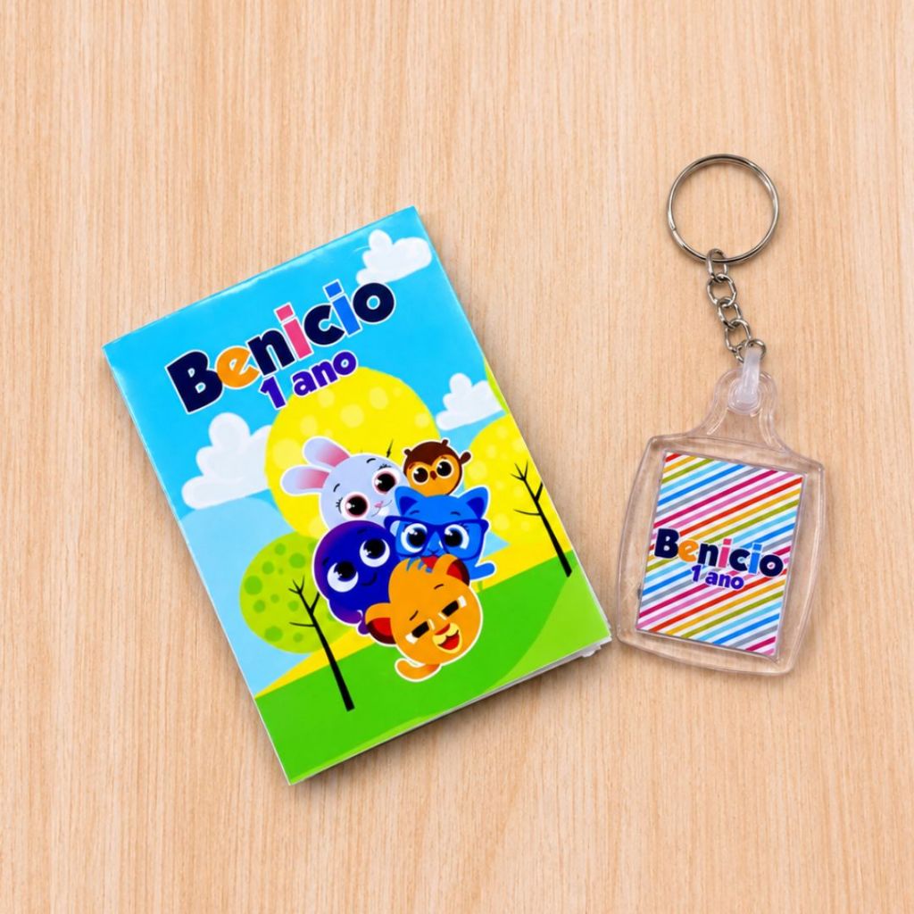 Lembrancinha Personalizada Chaveiro + Bloquinho Bolofofos Personalizados / Bolofofo / Lembrancinha Personalizada