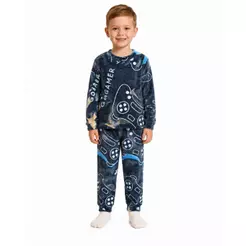 Pijama Calça e Blusa Infantil para Dormir Manta Mantinha Fleece Microfibra Conjunto