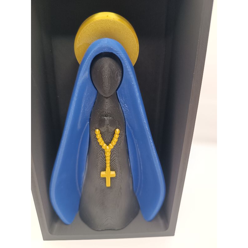 Nossa Senhora Aparecida 3D com Nicho Decorativo | Imagem Religiosa Católica Enfeite Presente Fé