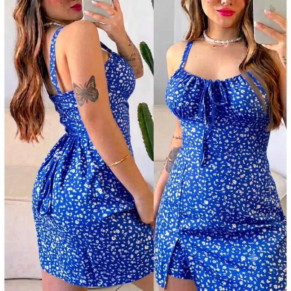macaquinho femenino floral com bojo short vestido curto verão moda'