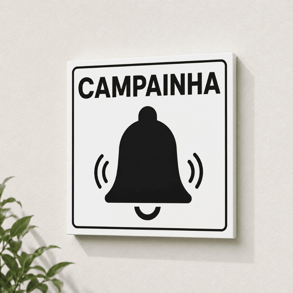 Placa De Sinalização Campainha 8x8cm Alumínio ou PS — imagem 2 de 2