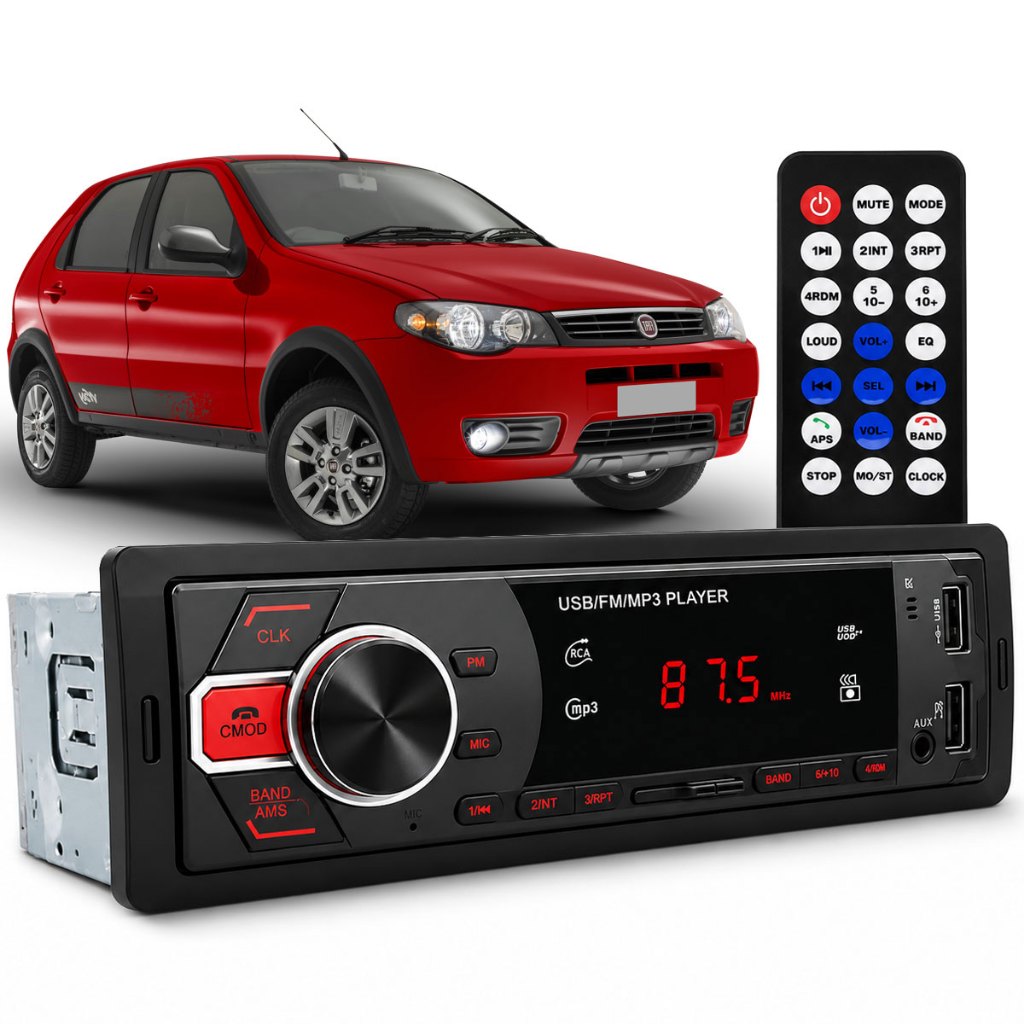 Aparelho De Som Carro Radio Automotivo Bluetooth Pendrive Sd Rádio Fiat Palio
